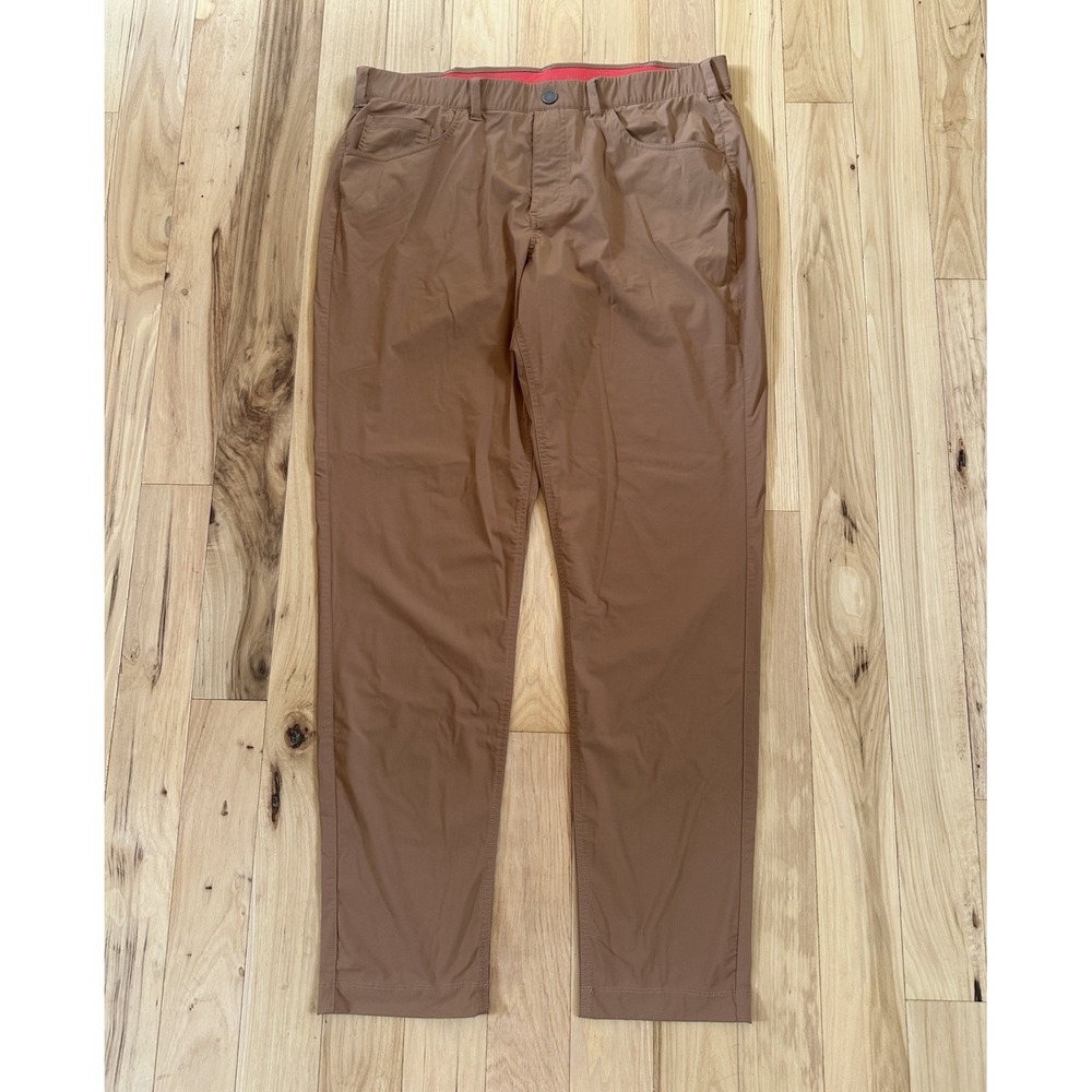 Redvanly Pants Mens XL Kent Pull On Trouser Espresso Golf Performance 32 Inseam